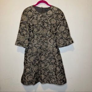 Dolce & Gabbana Silver Brocade Swing Dress 44 8